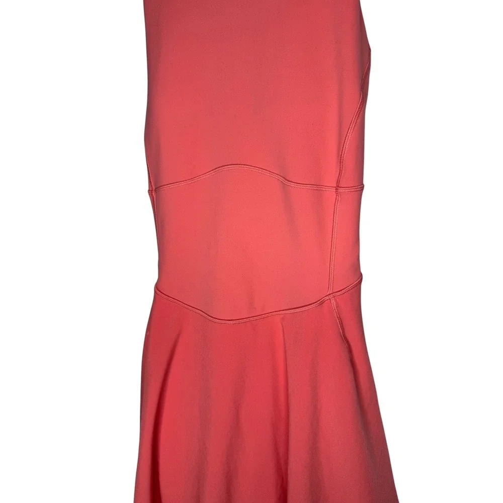 Lululemon Court Crush Dress Coral Pink Tennis Athletic Mini Dress Cross Back 8